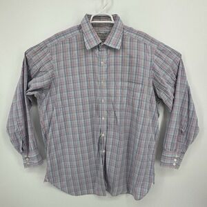 Turnbull Asser Vintage Pink Multicolor Plaid Dress Shirt UK 17.5 44cm Preppy